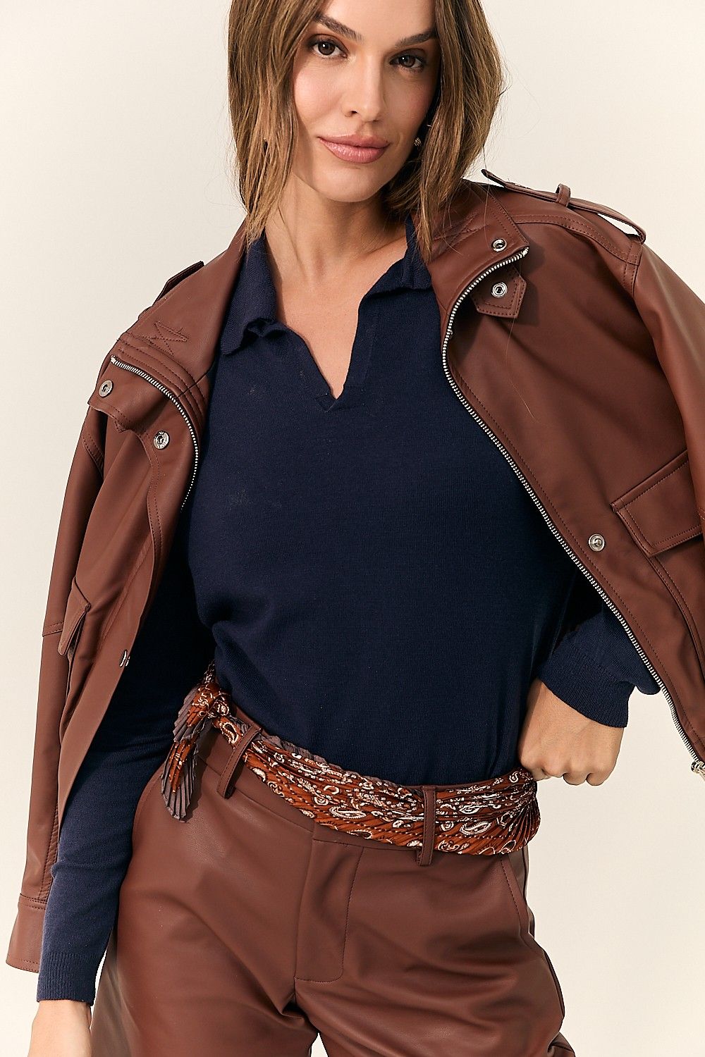 Blusa Feminina Tricot Léia Gola Polo