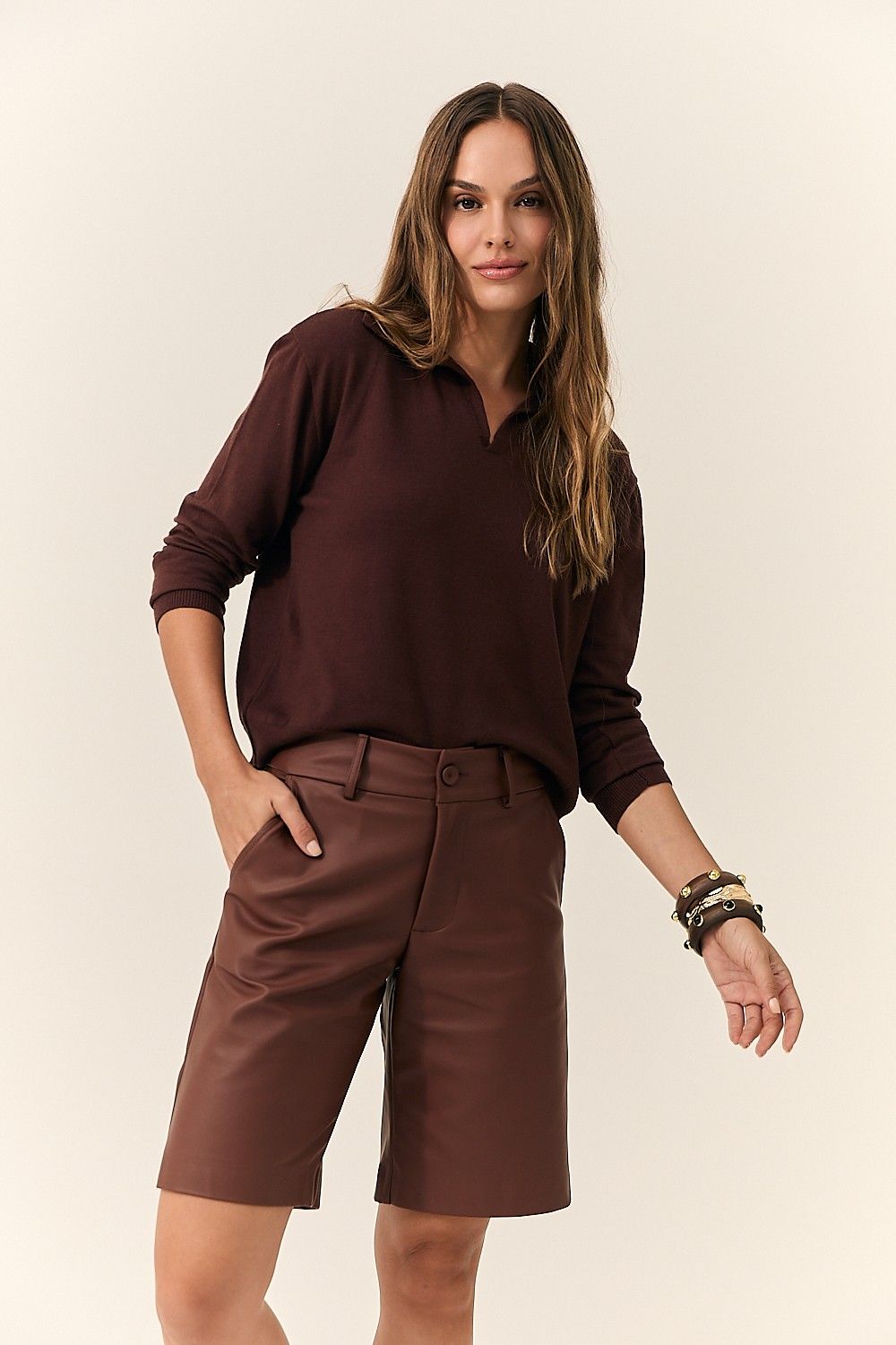 Blusa Feminina Tricot Léia Gola Polo