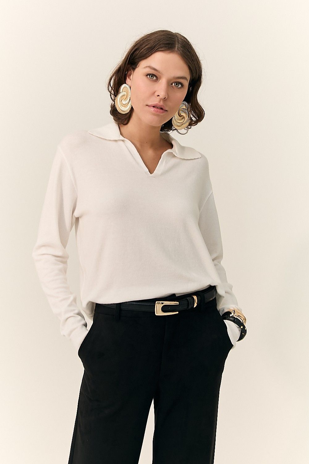 Blusa Feminina Tricot Léia Gola Polo