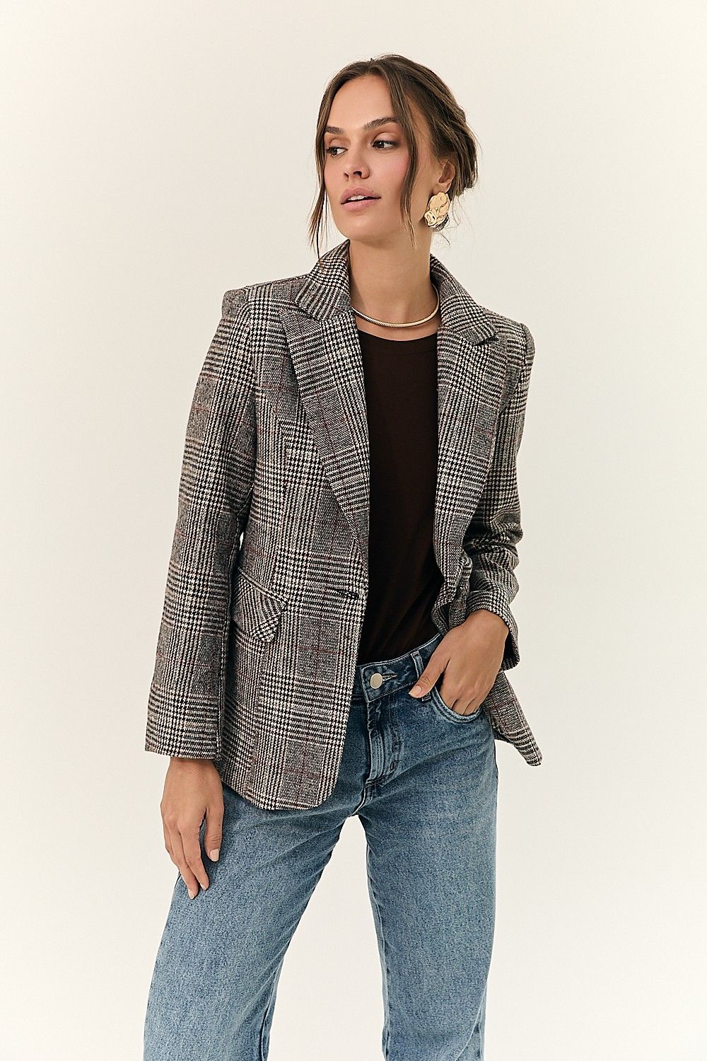 Blazer Feminino Xadrez Alfaiataria Miranda