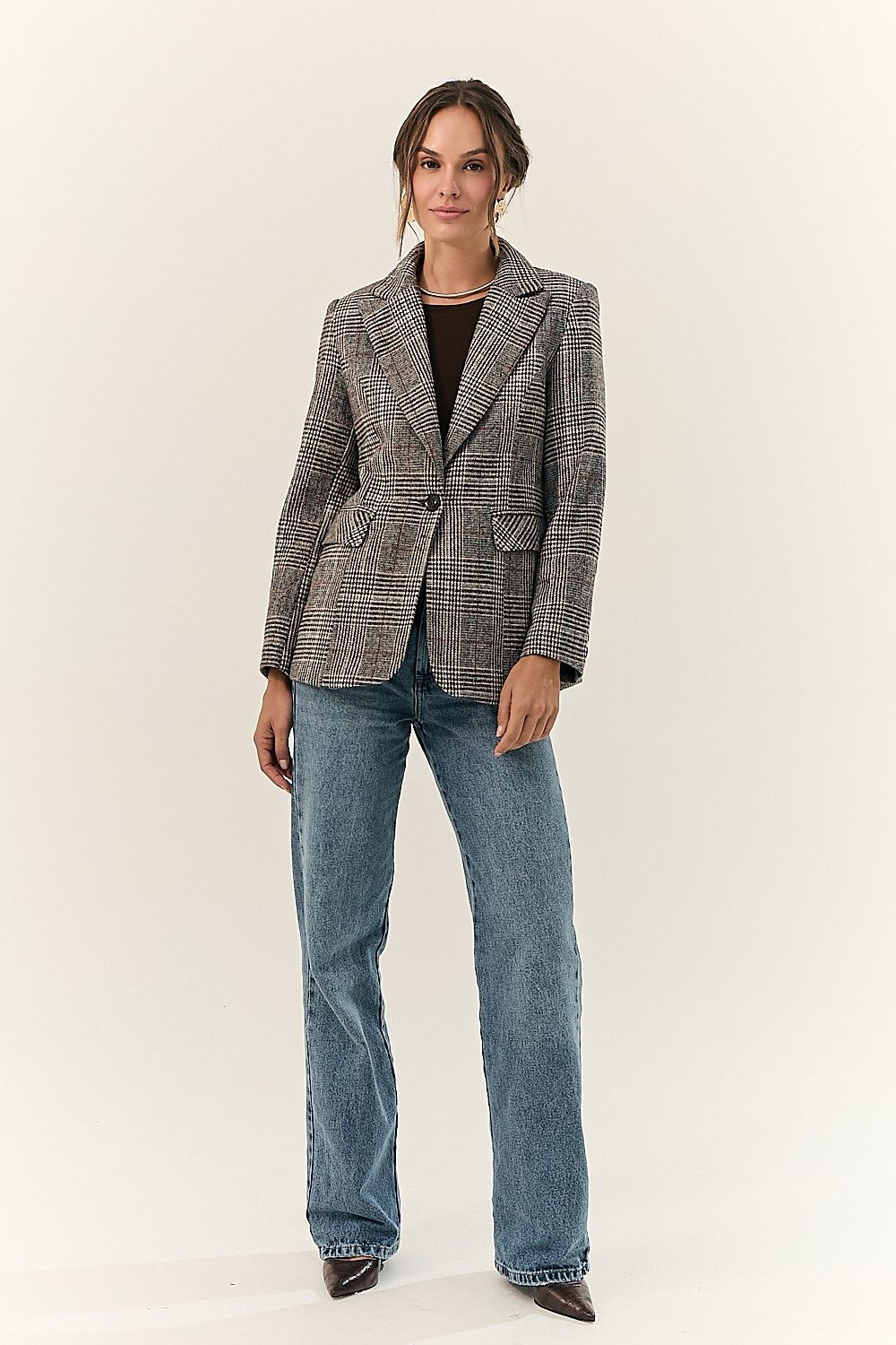 Blazer Feminino Xadrez Alfaiataria Miranda