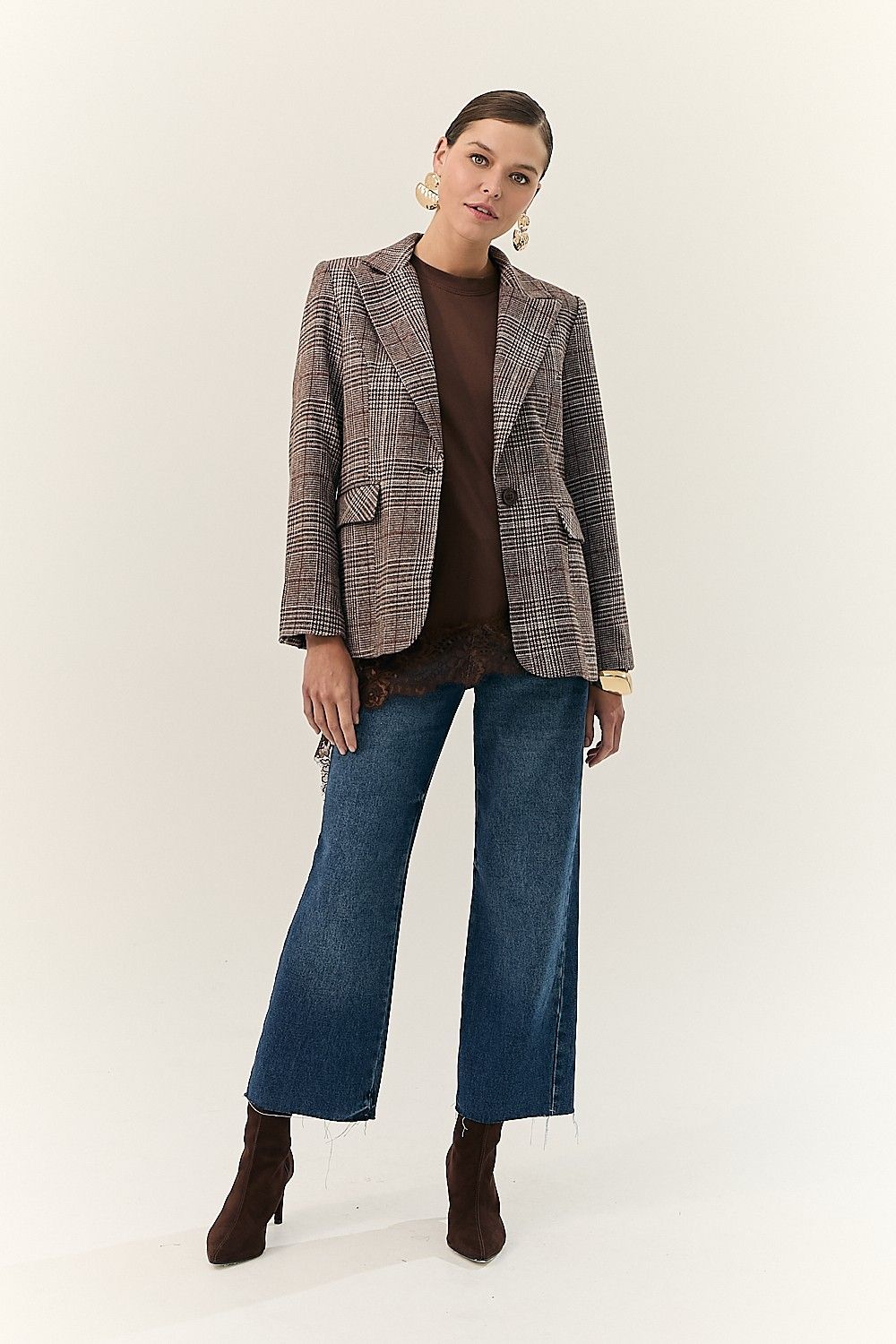 Blazer Feminino Xadrez Alfaiataria Miranda