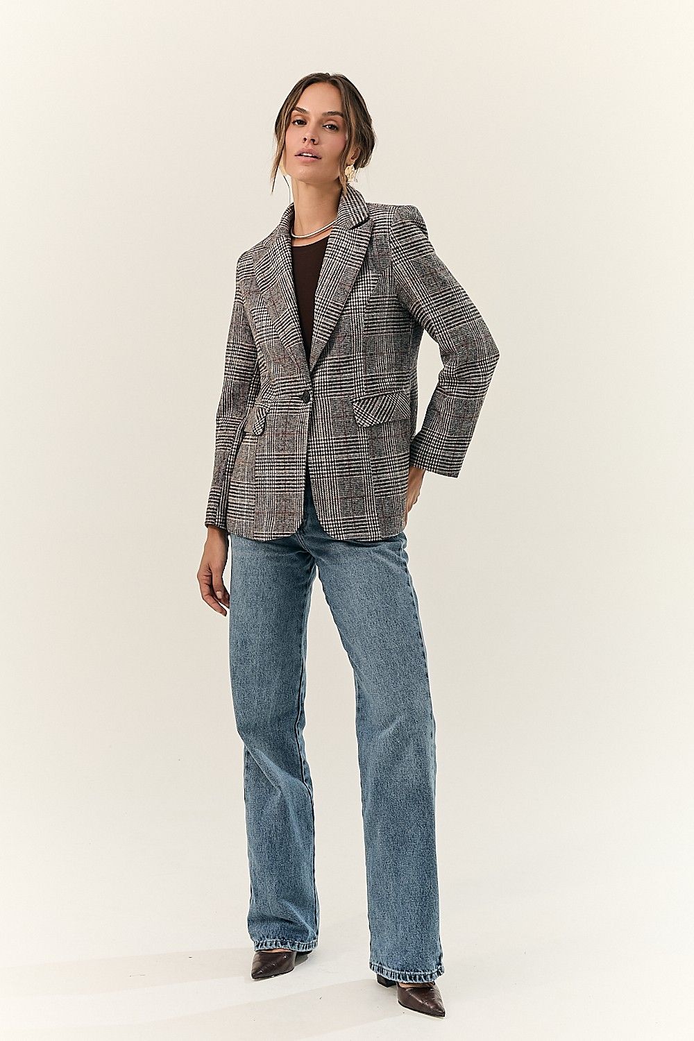 Blazer Feminino Xadrez Alfaiataria Miranda