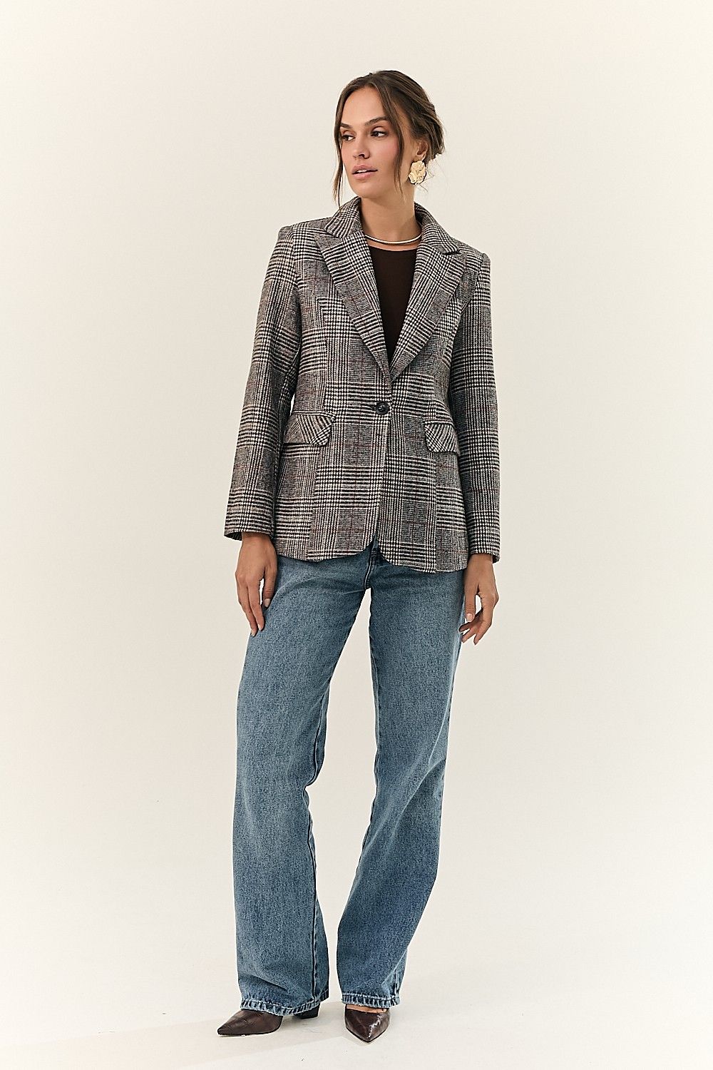 Blazer Feminino Xadrez Alfaiataria Miranda