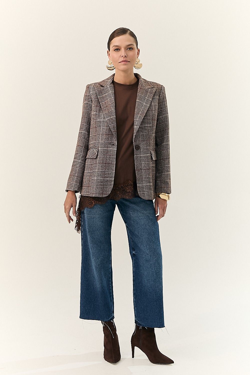 Blazer Feminino Xadrez Alfaiataria Miranda