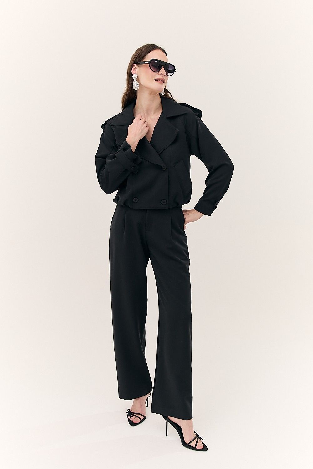 Jaqueta Trench Coat Transpassada Cecília 