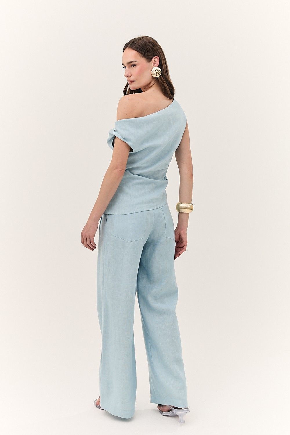 Calça Feminina Pantalona Linho Puro Alba