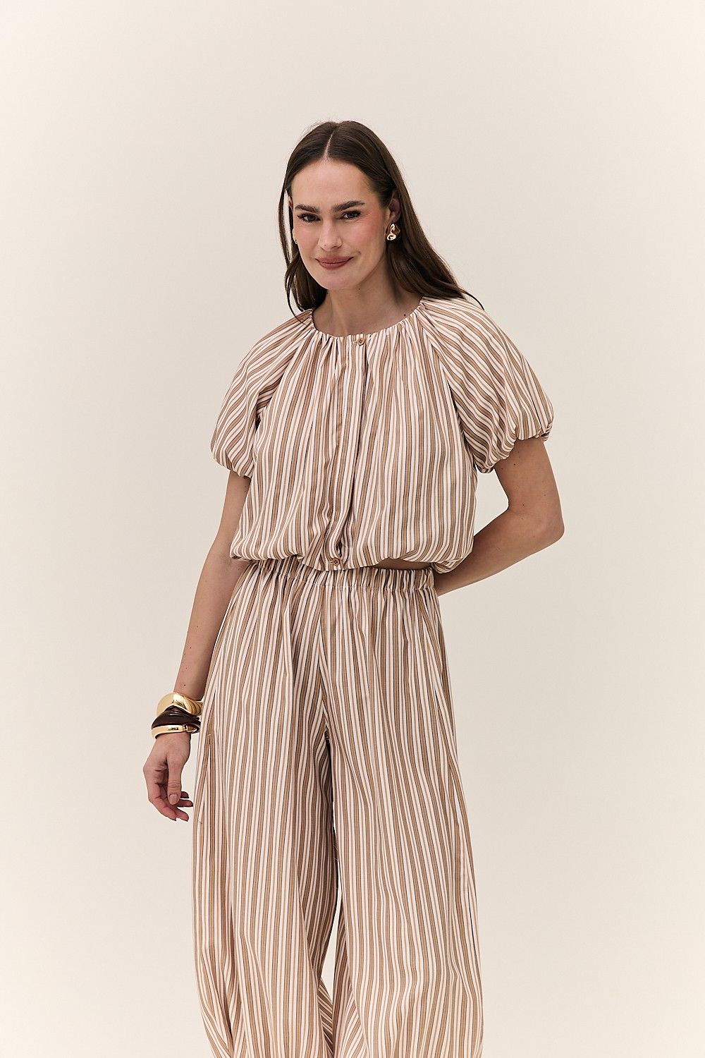 Calça Feminina Jogger Listrada Malta