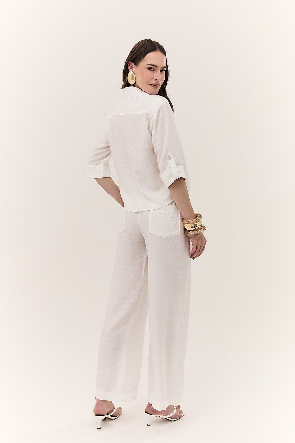 Calça Pantalona Feminina Silk com Bolsos Siena