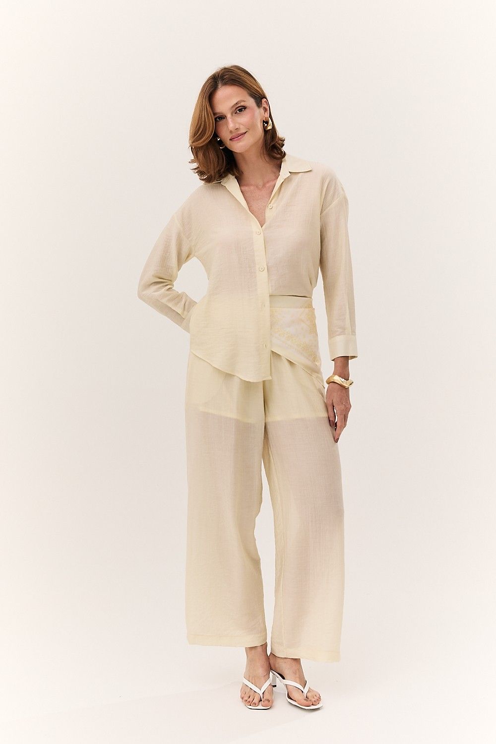 Calça Pantalona Feminina Silk com Bolsos Siena
