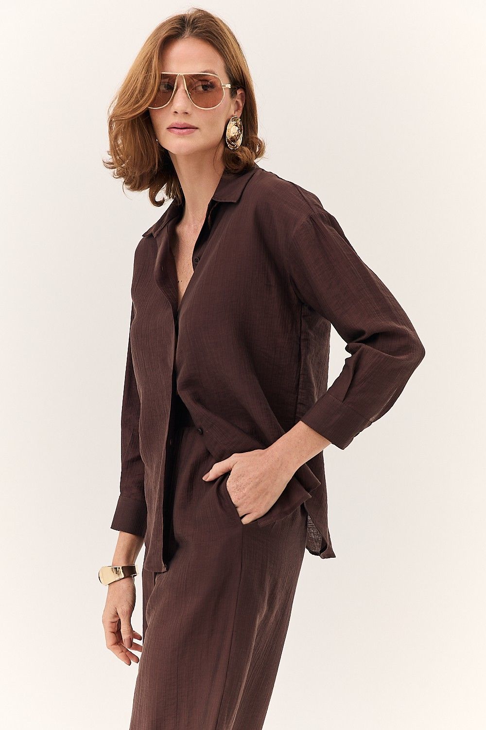 Calça Pantalona Feminina Silk com Bolsos Siena
