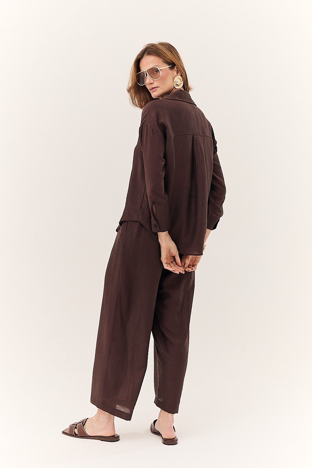 Calça Pantalona Feminina Silk com Bolsos Siena