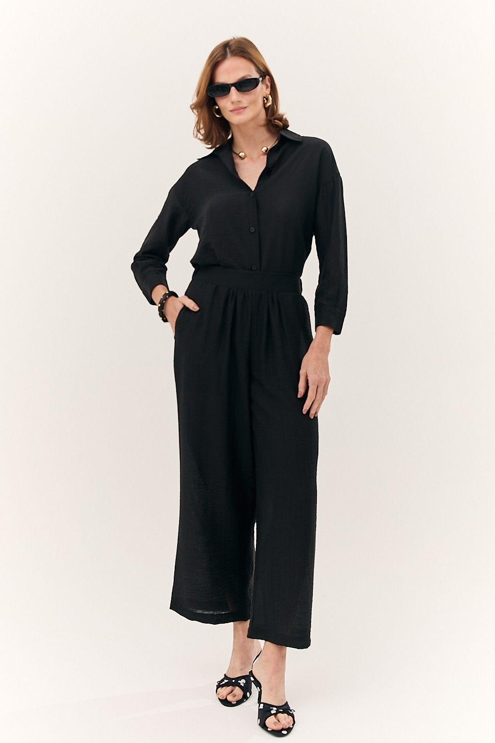 Calça Pantalona Feminina Silk com Bolsos Siena