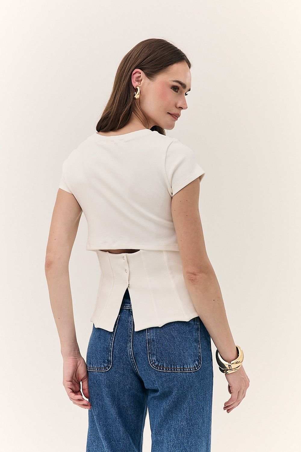 Blusa Feminina Acinturada Detalhe Botões Chloe 
