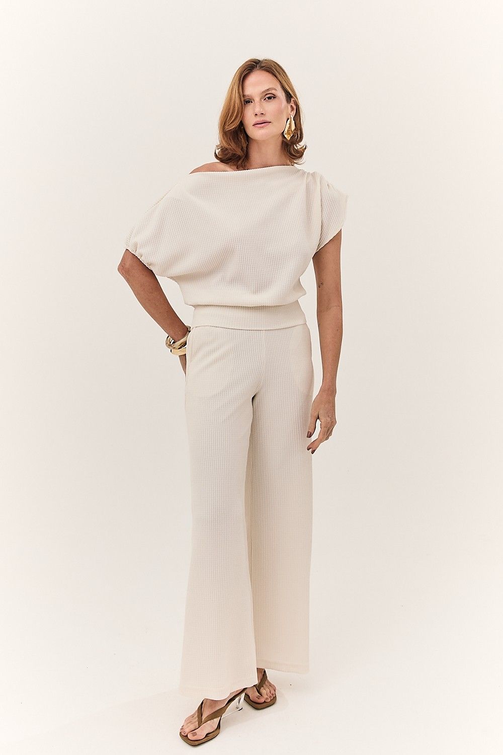 Blusa Feminina Balonê com Textura Sasha