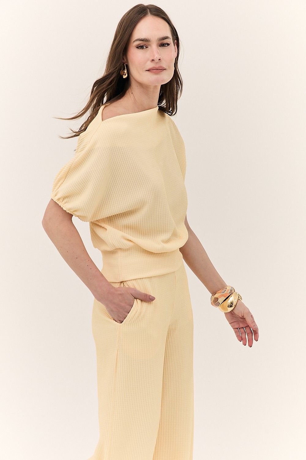 Blusa Feminina Balonê com Textura Sasha
