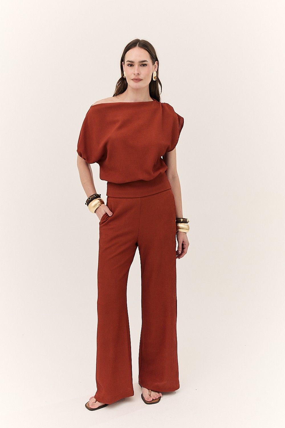 Blusa Feminina Balonê com Textura Sasha