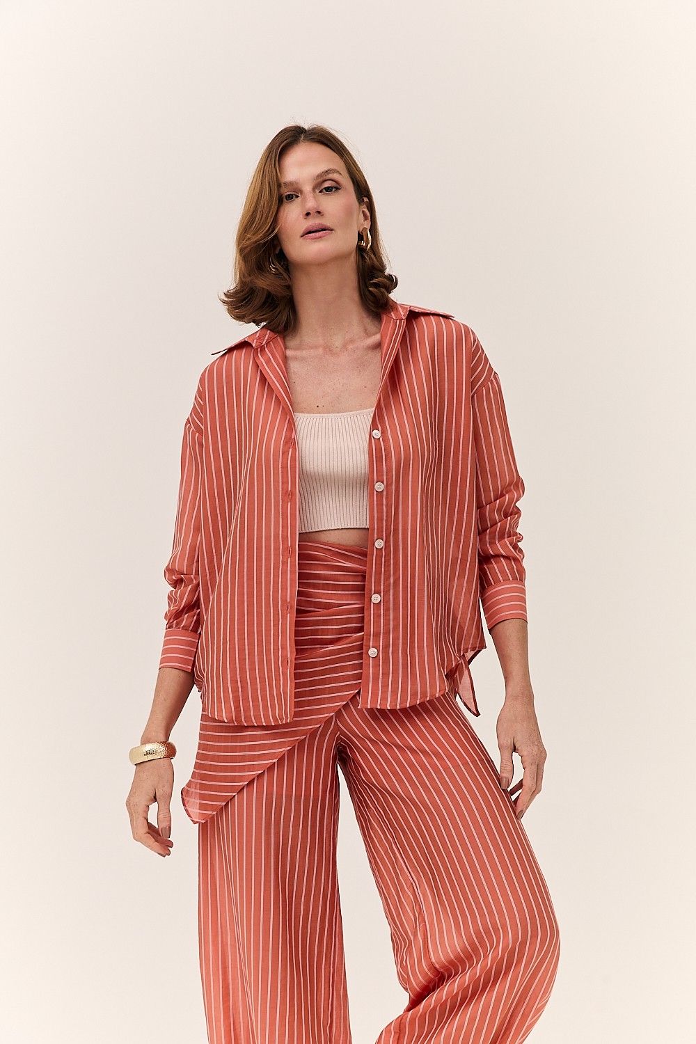 Calça Feminina Listrada com Lenço Flow
