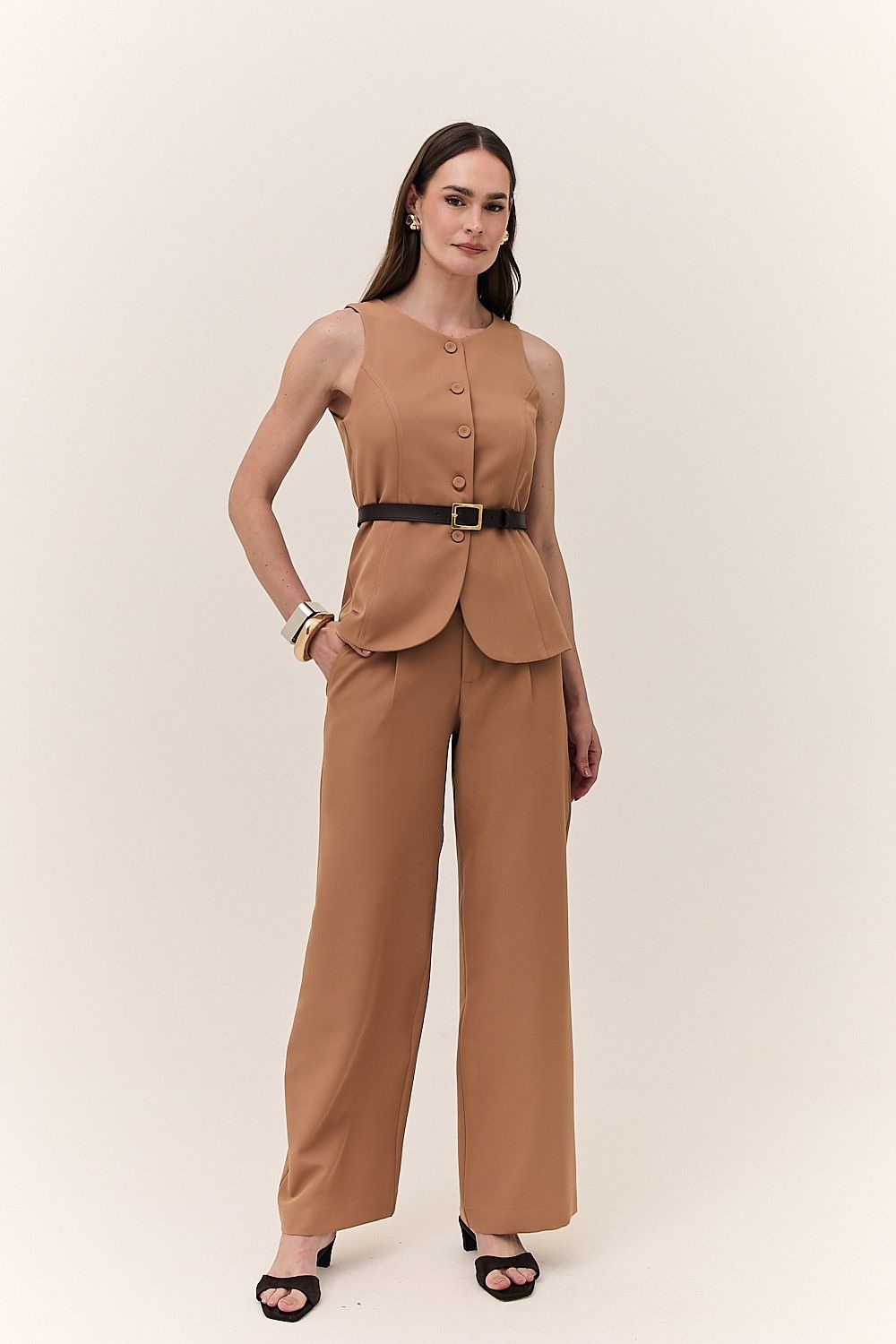 Blusa Colete Feminina Maxi Botões Ventura