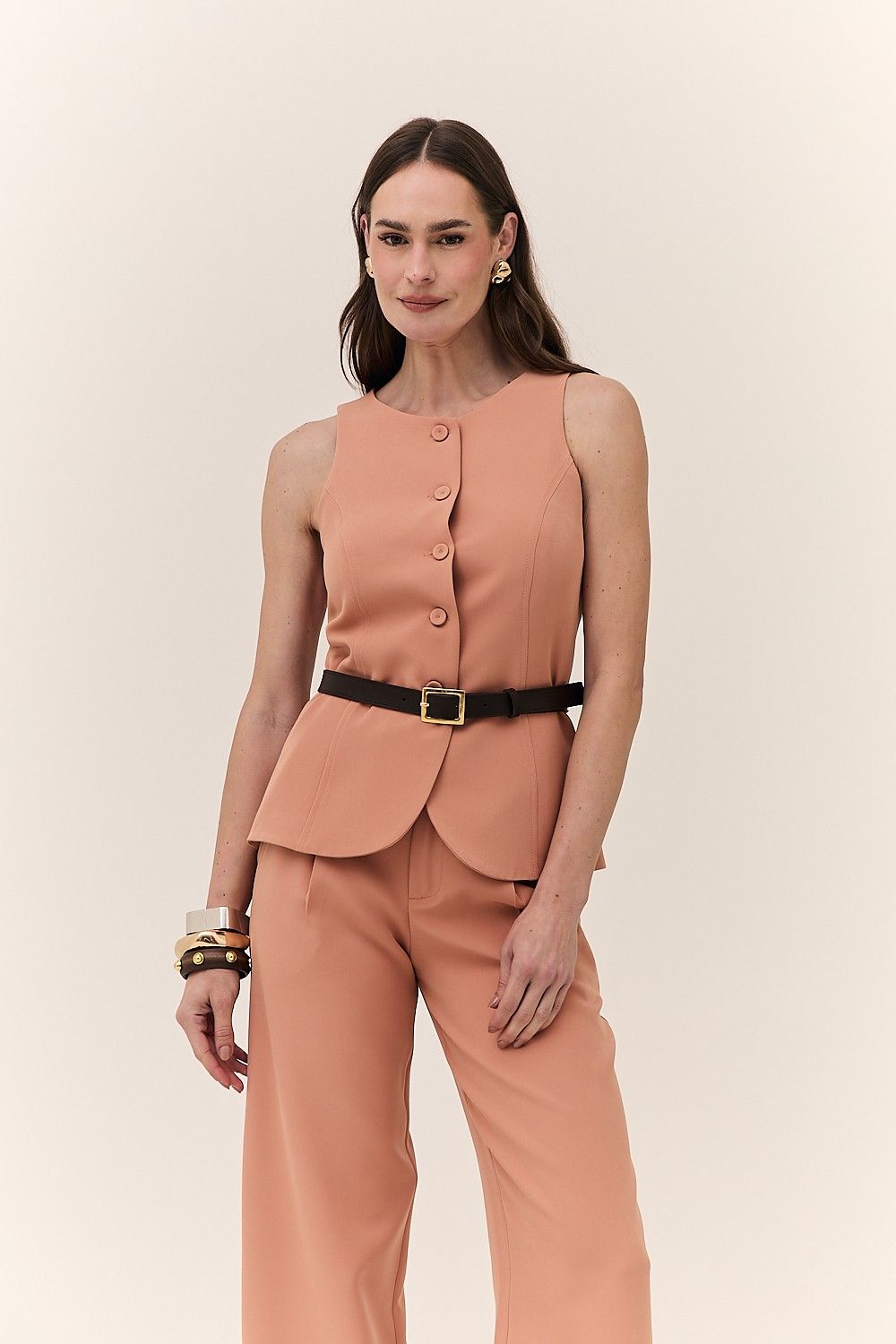 Blusa Colete Feminina Maxi Botões Ventura