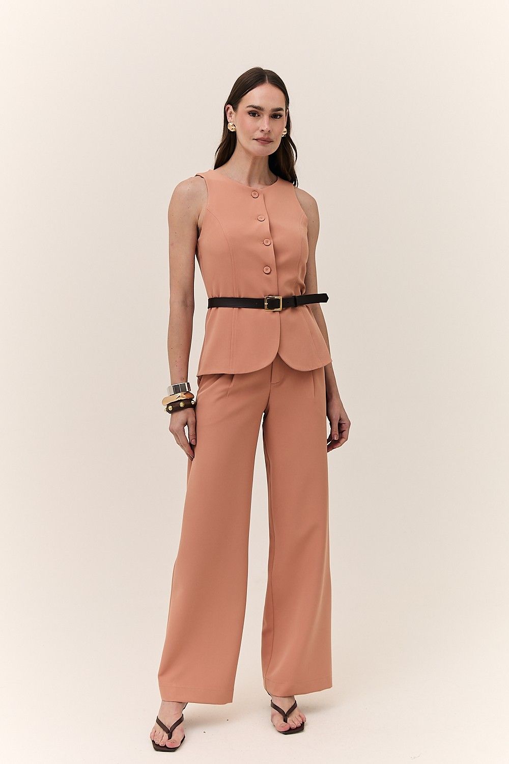 Blusa Colete Feminina Maxi Botões Ventura