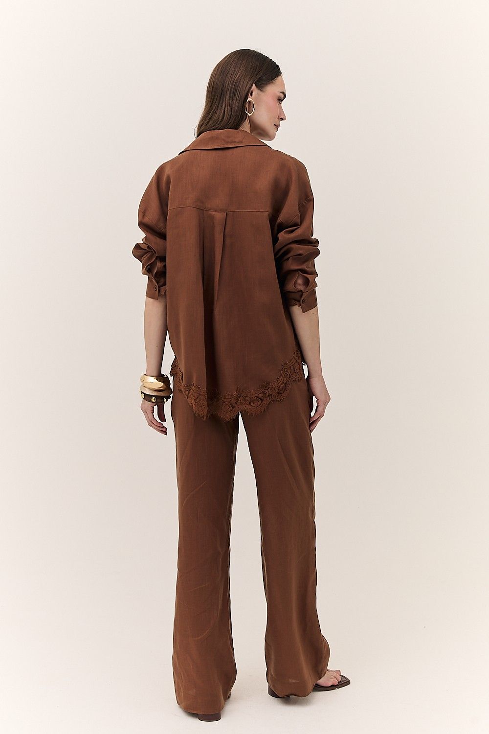 Camisa Feminina Linho com Renda Antonieta