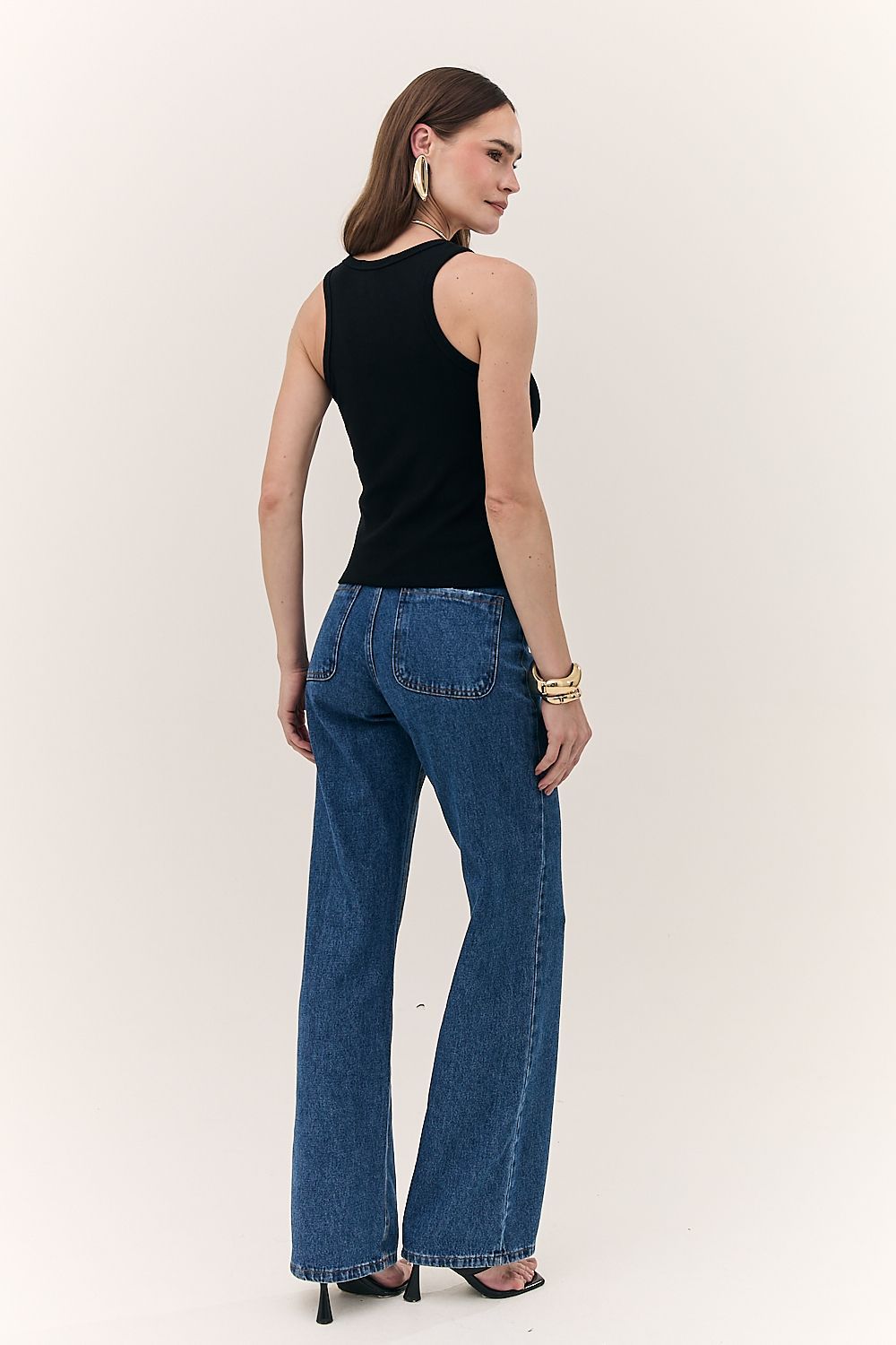 Blusa Regata Feminina Malha com Decote Chloe