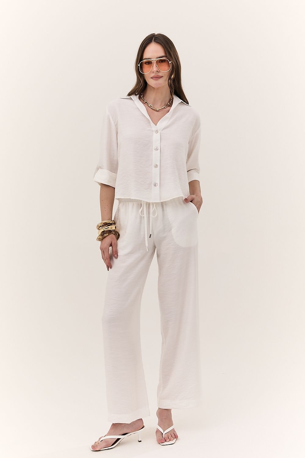 Calça Pantalona Feminina Amarração Aurora