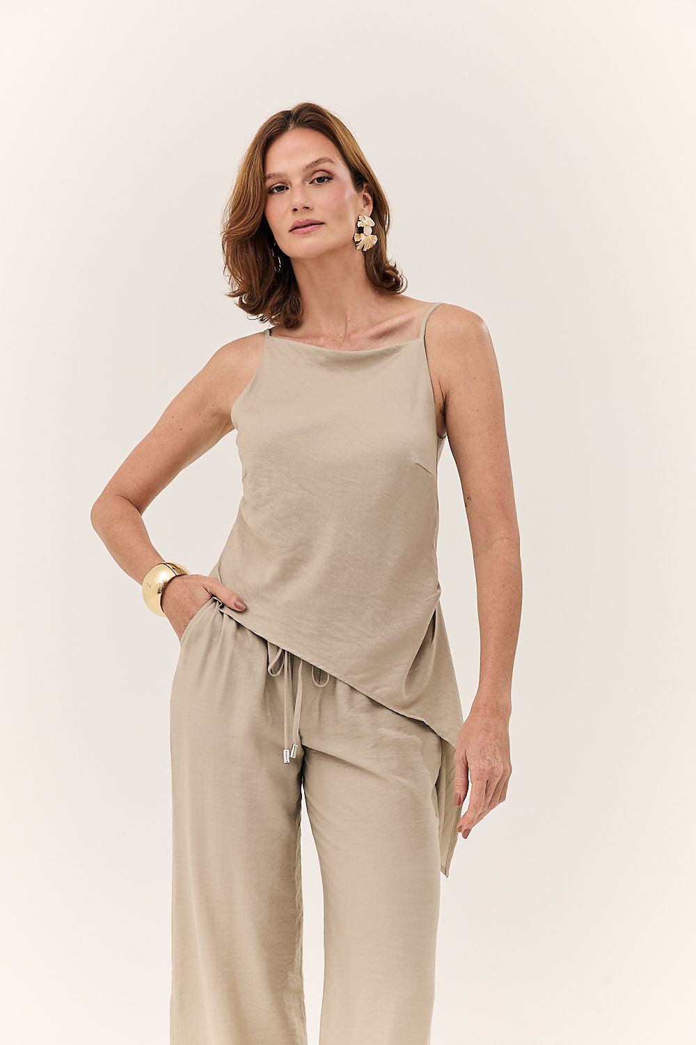 Blusa Regata Feminina Assimétrica Aurora