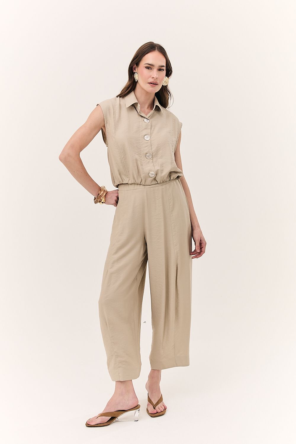 Calça Feminina Reta com Elástico Aurora