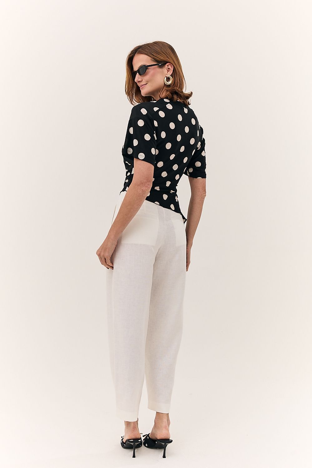 Blusa Feminina Assimétrica Poá Sthephanie