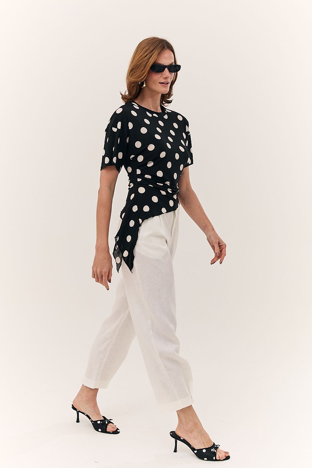 Blusa Feminina Assimétrica Poá Sthephanie