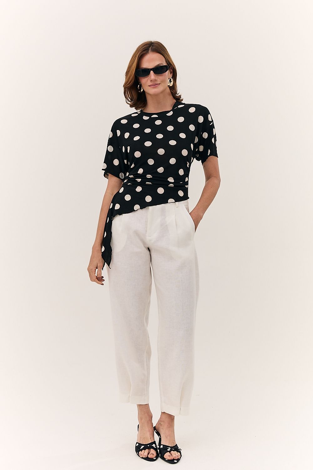Blusa Feminina Assimétrica Poá Sthephanie