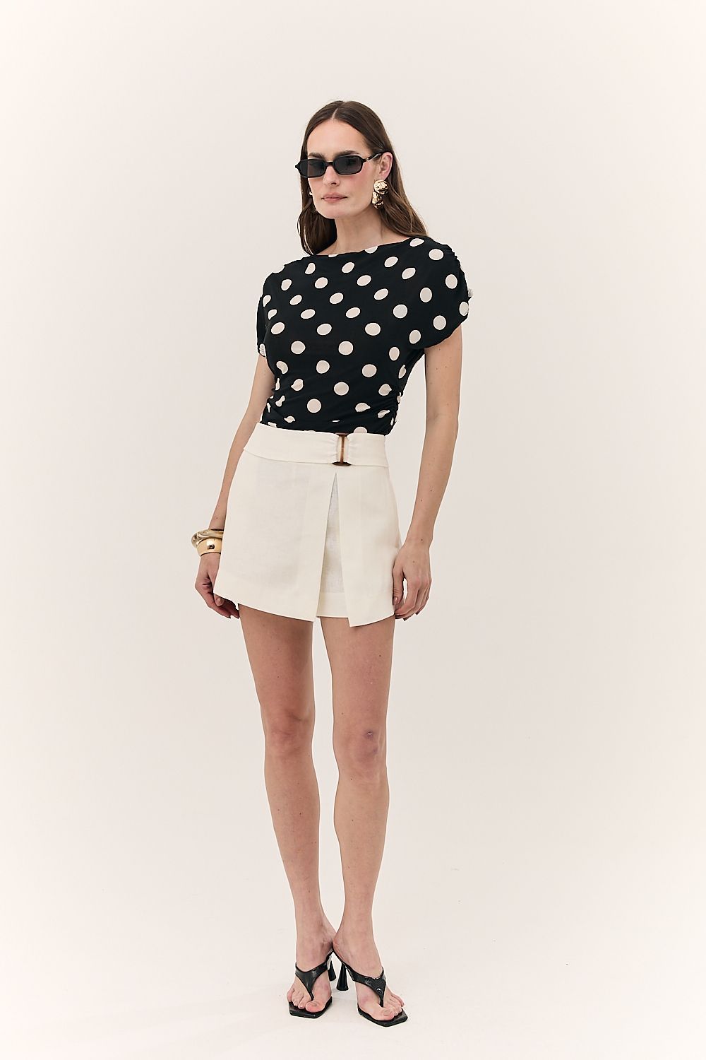 Blusa Feminina Detalhe Manga Poá Sthephanie