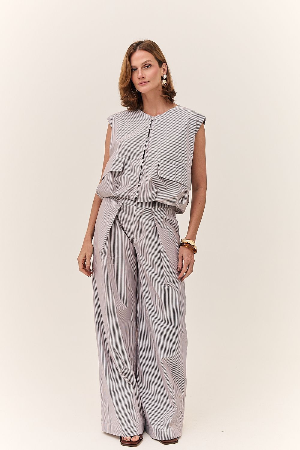 Blusa Colete Feminina Balone Listrada Elisa