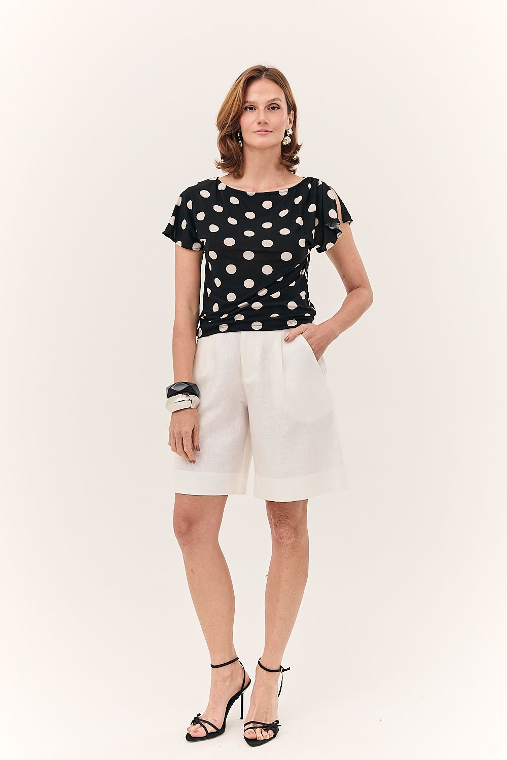 Bermuda Feminina Linho Puro Alba