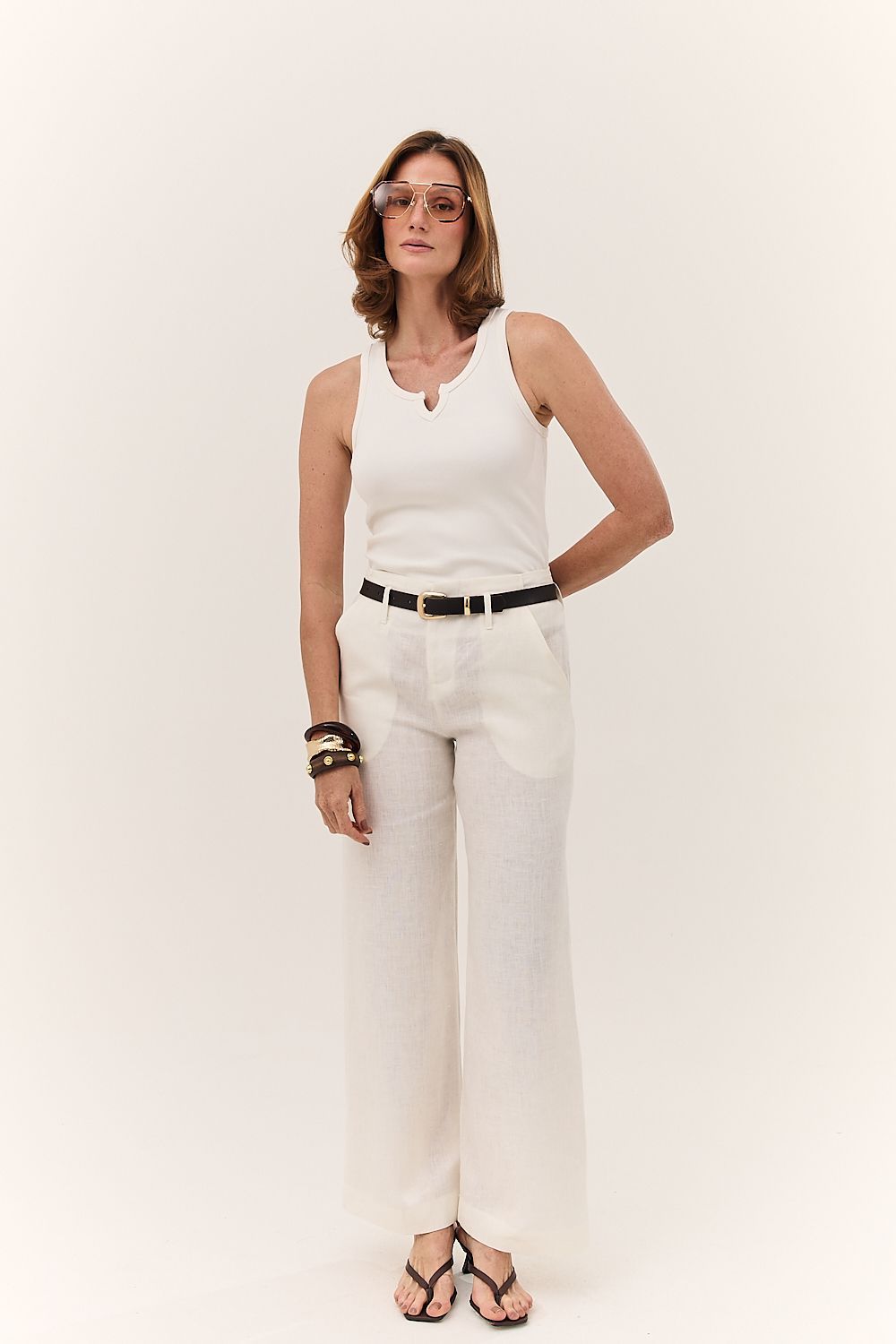Blusa Regata Feminina Malha com Decote Chloe