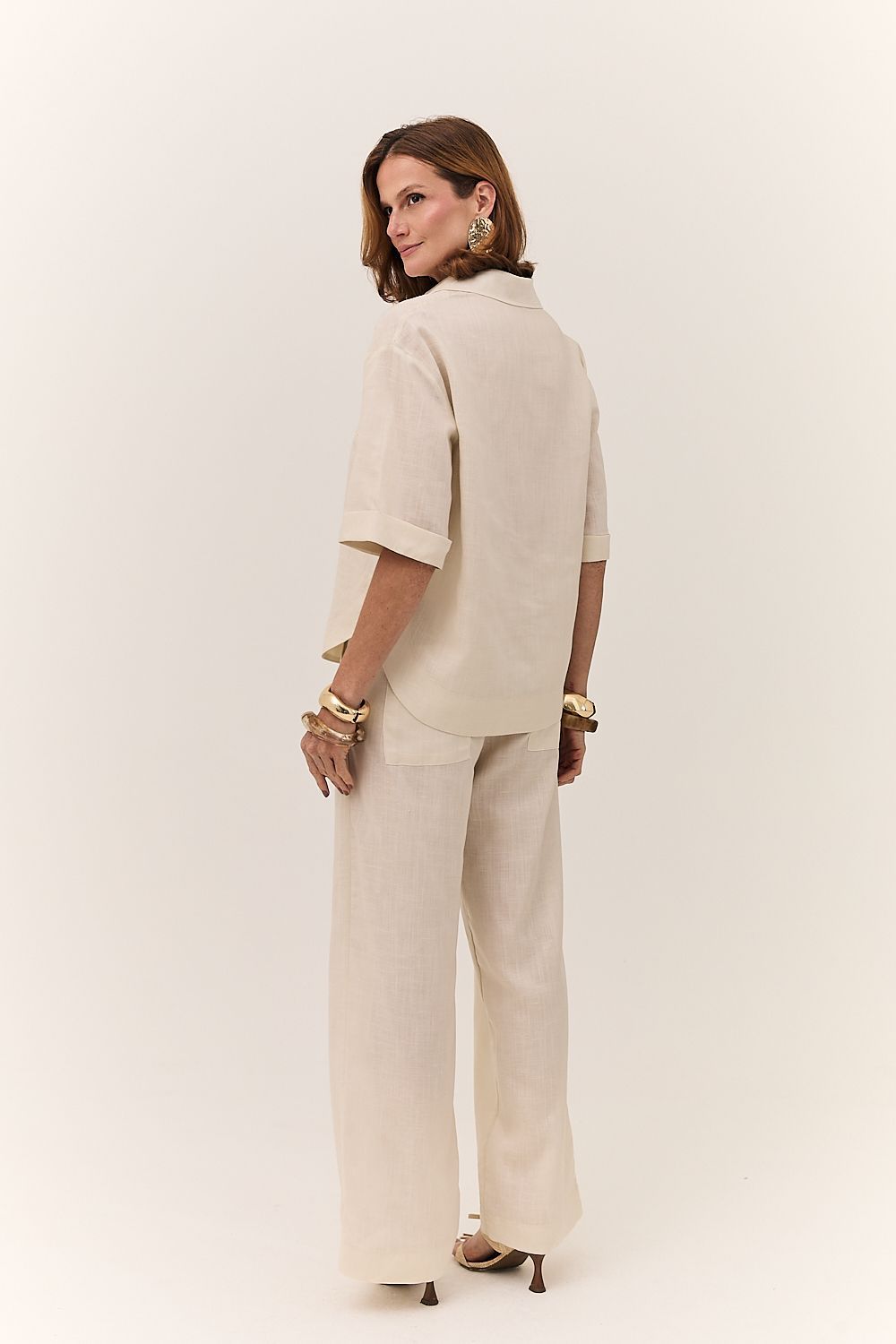 Blusa Feminina Linho e Bordados Cindy