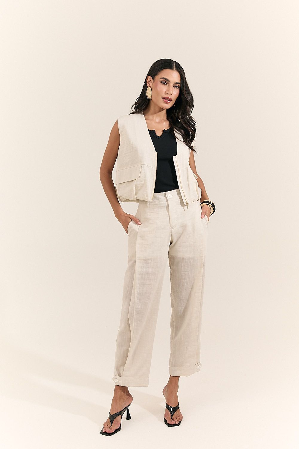 Calça Baggy Feminina Rayon Maitê