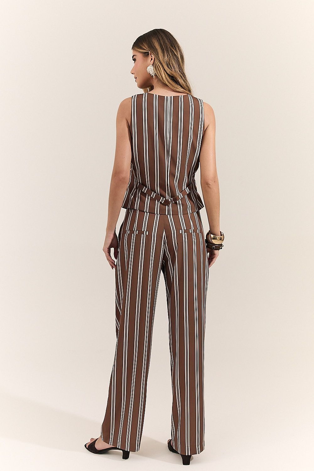 Blusa Colete Feminina Listrado Melina