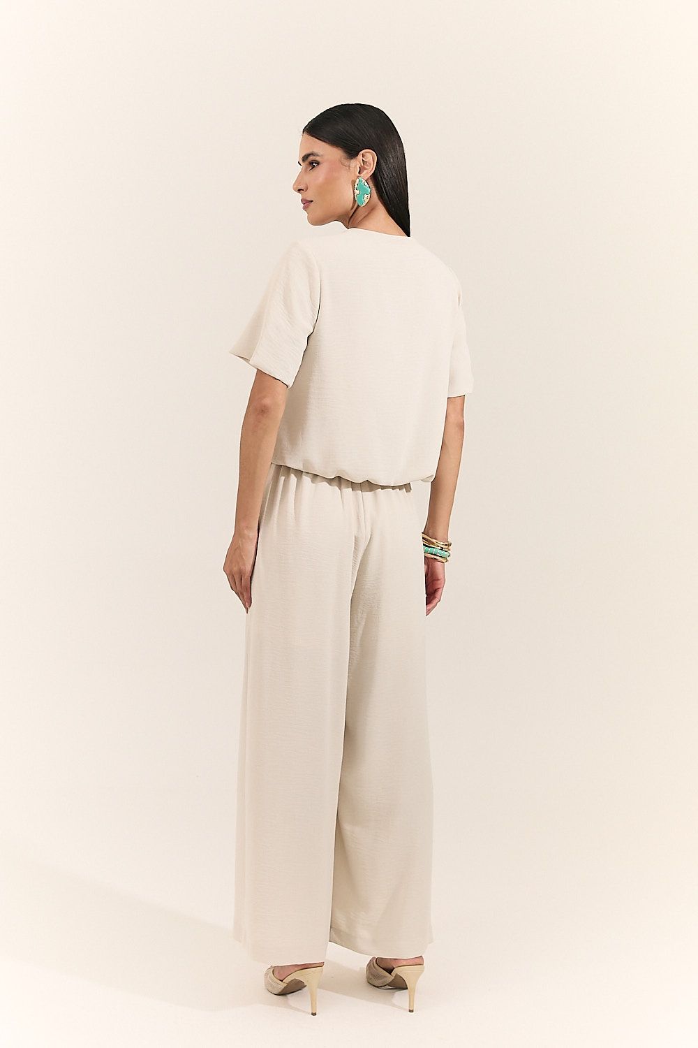 Calça Pantalona Feminina Cós Elástico Adela