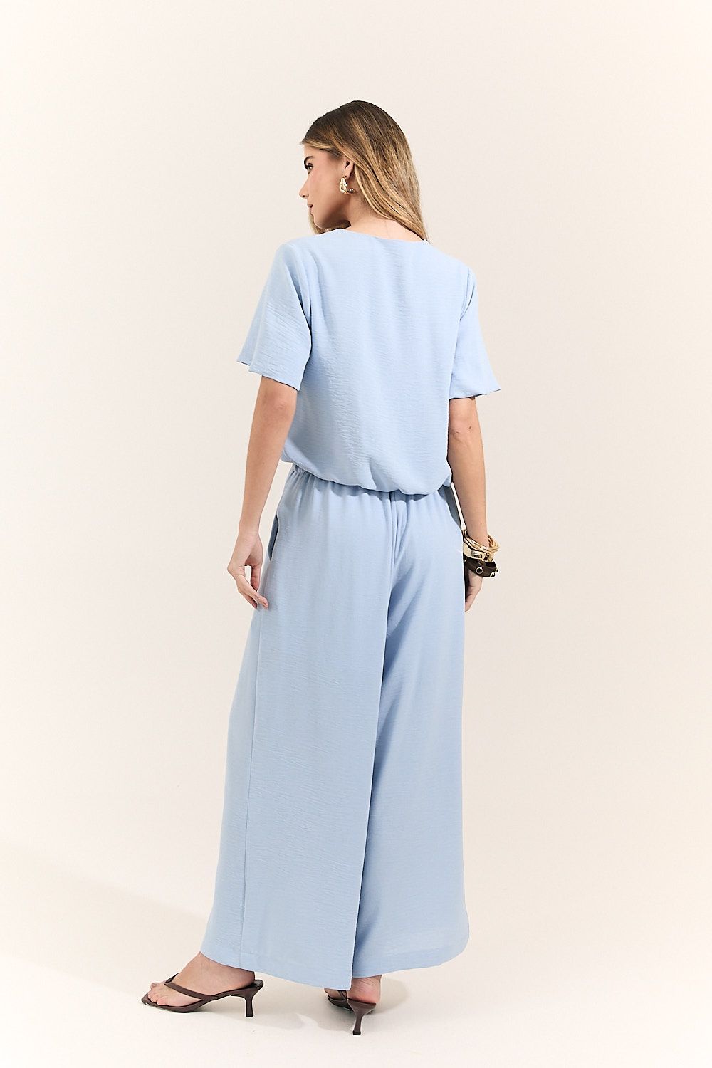Calça Pantalona Feminina Cós Elástico Adela