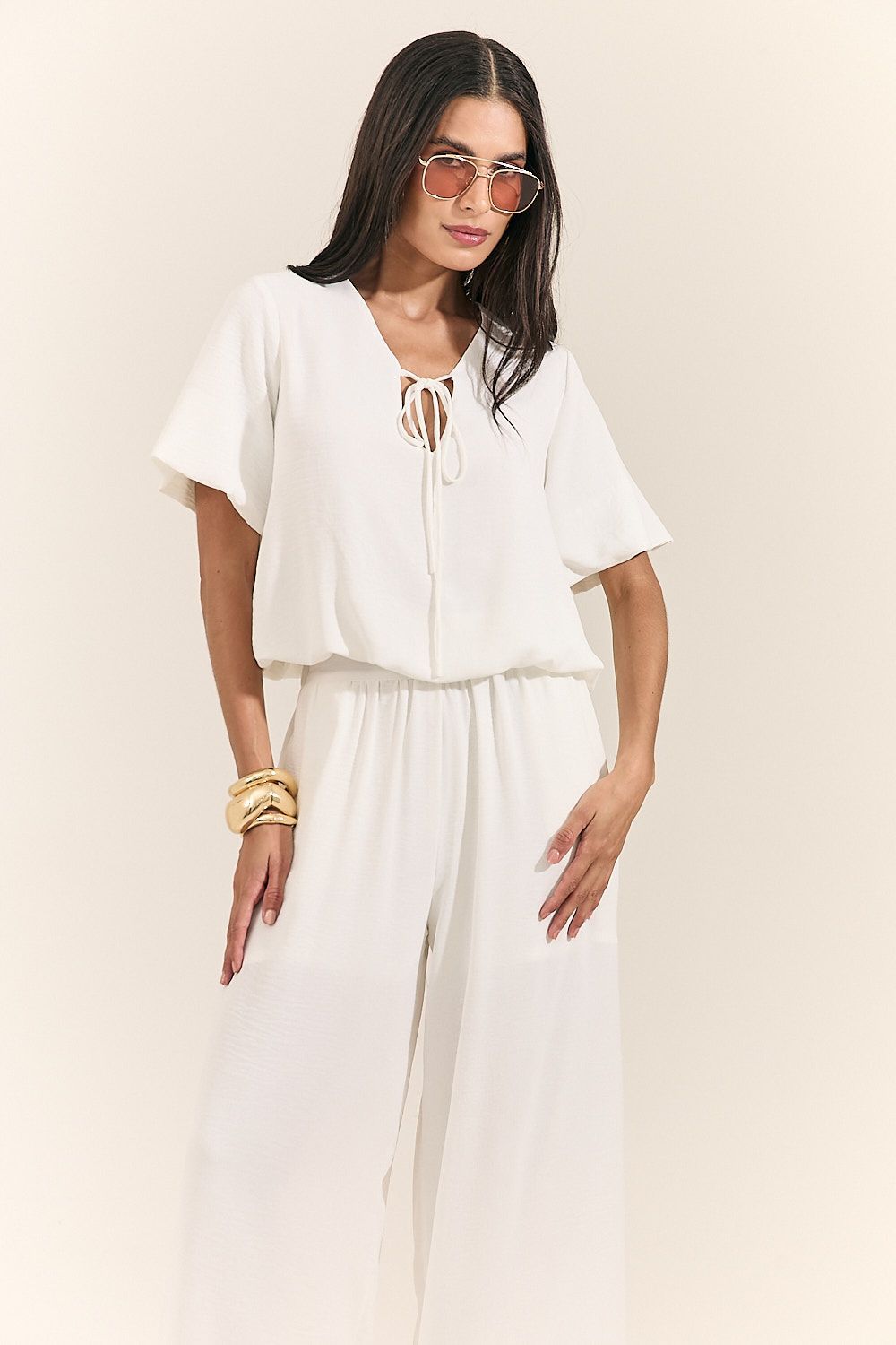 Calça Pantalona Feminina Cós Elástico Adela