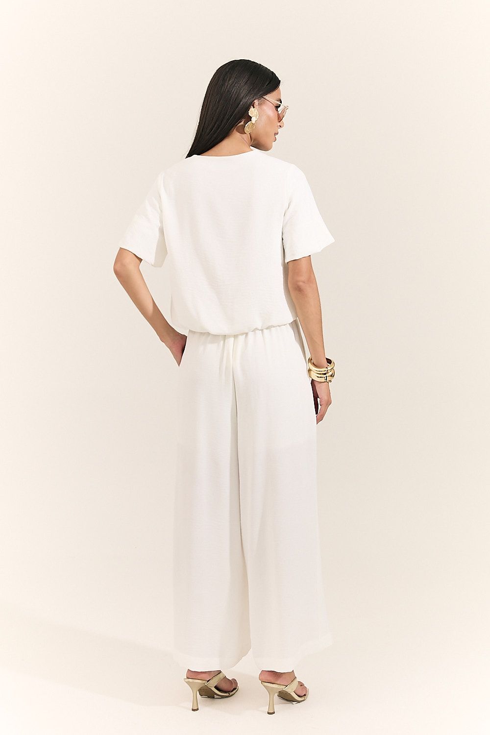 Calça Pantalona Feminina Cós Elástico Adela
