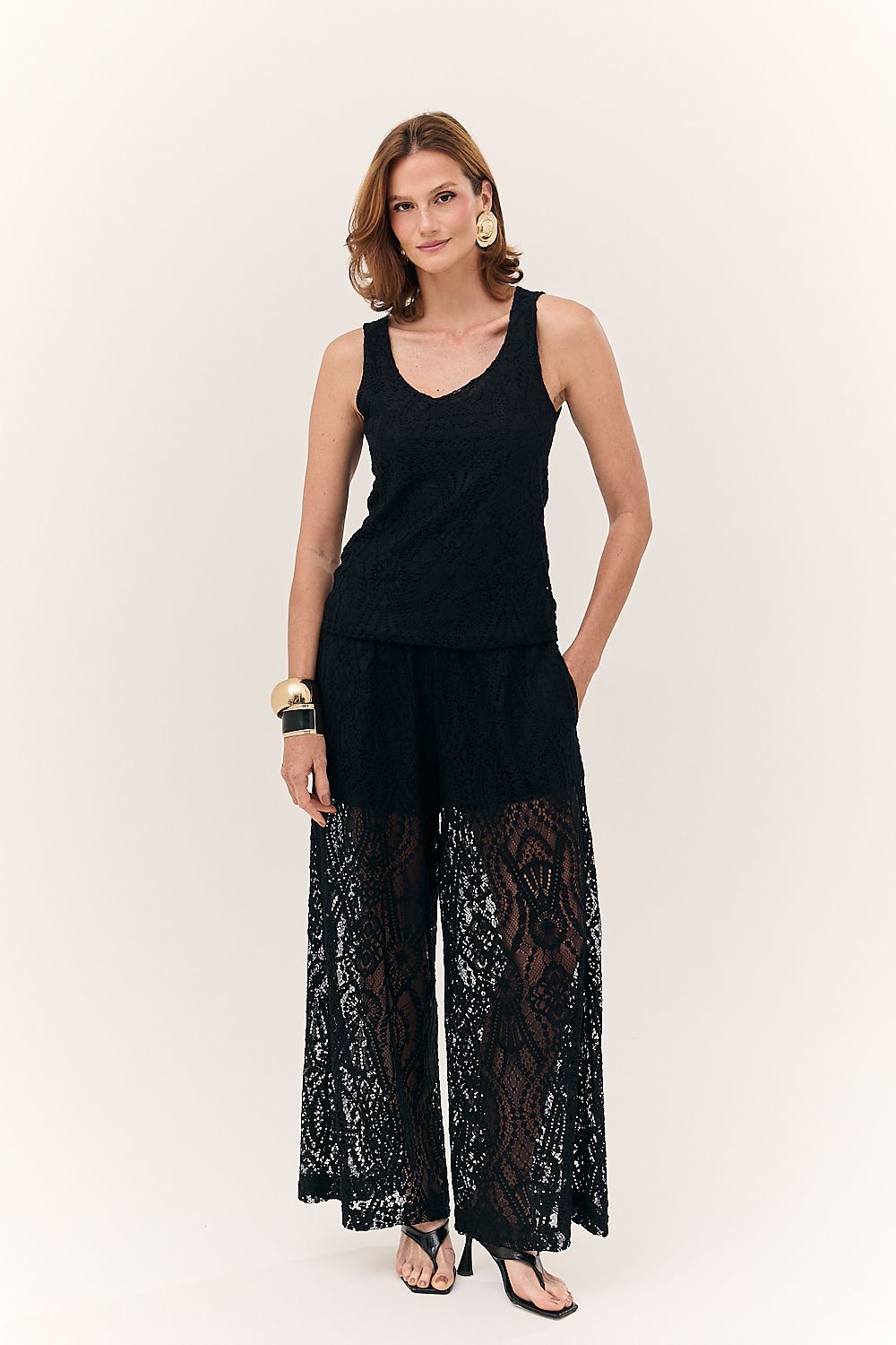 Blusa Regata Feminina em Renda Aysha