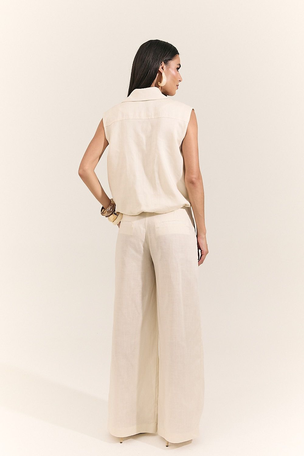 Blusa Colete Balonê Feminina Linho Cindy