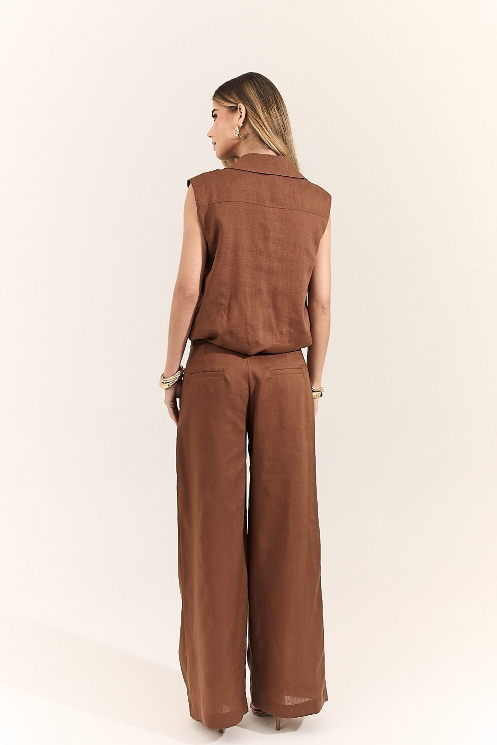 Blusa Colete Balonê Feminina Linho Cindy