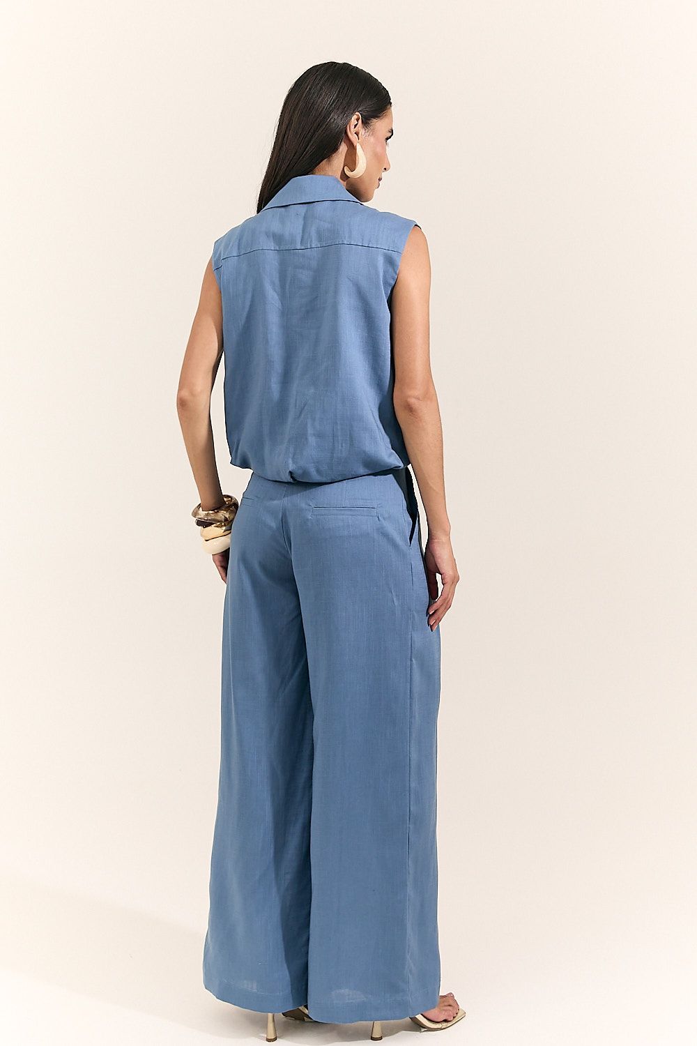 Blusa Colete Balonê Feminina Linho Cindy