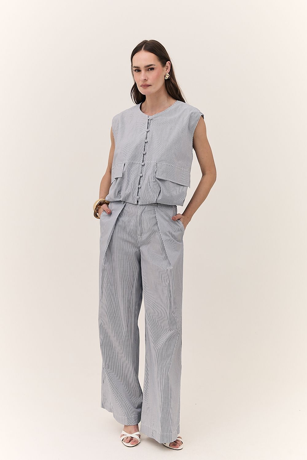 Blusa Colete Feminina Balone Listrada Elisa