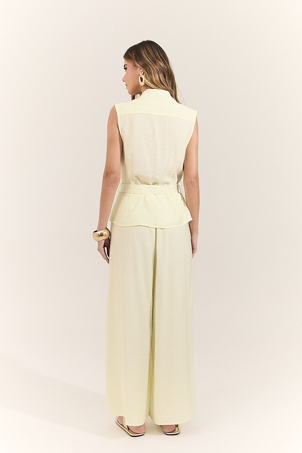Blusa Colete Feminina Alfaiataria com Cinto Beatriz